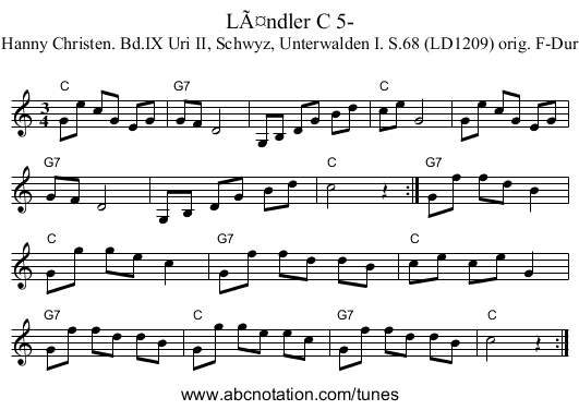 LÃ¤ndler C 5- - staff notation