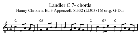 Ländler C 7- chords - staff notation