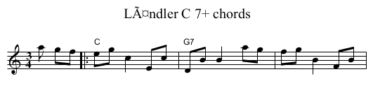 LÃ¤ndler C 7+ chords - staff notation