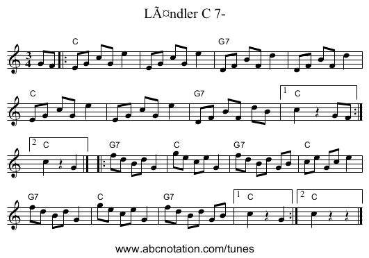 LÃ¤ndler C 7- - staff notation