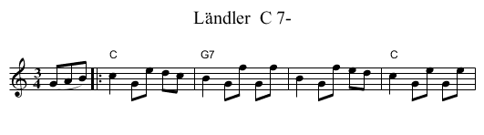 L&auml;ndler  C 7- - staff notation