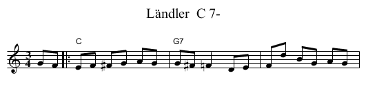 L&auml;ndler  C 7- - staff notation