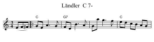 L&auml;ndler  C 7- - staff notation