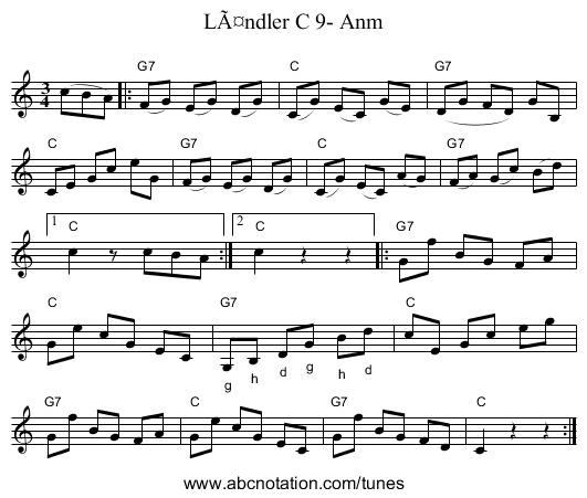 Ländler C 9- Anm - staff notation