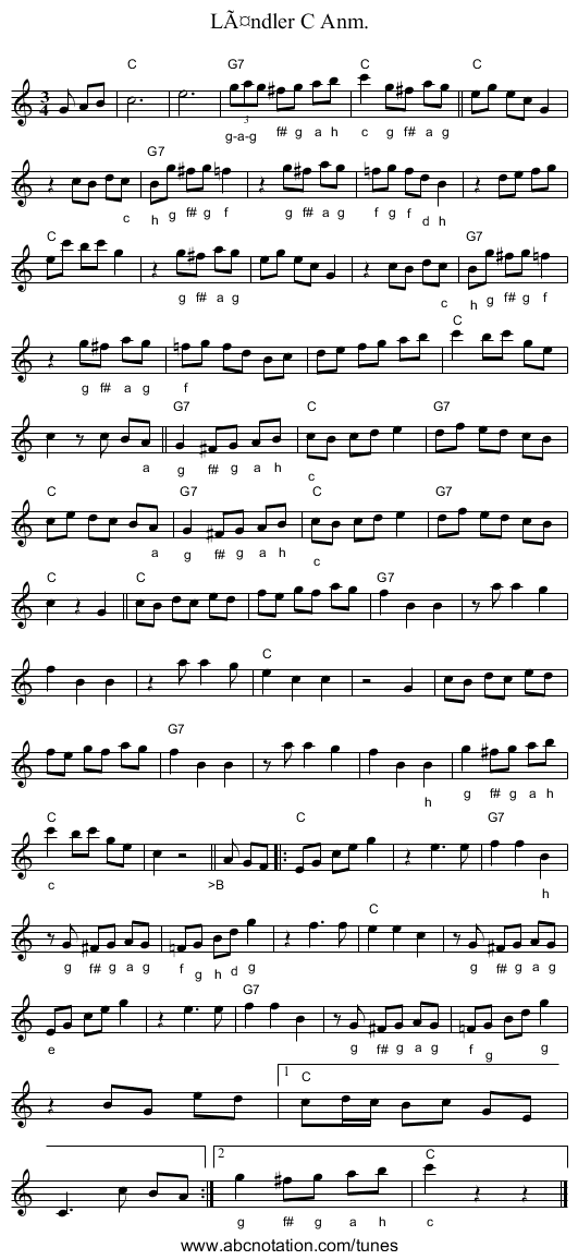Ländler C Anm. - staff notation