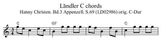 Ländler C chords - staff notation