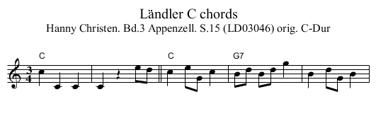 Ländler C chords - staff notation