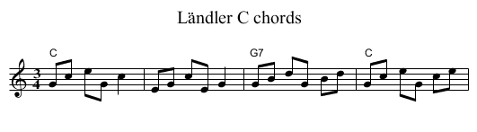 Ländler C chords - staff notation