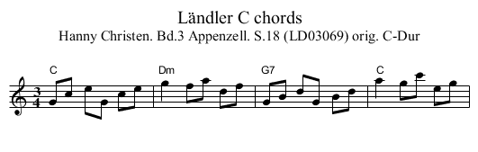 Ländler C chords - staff notation