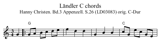 Ländler C chords - staff notation