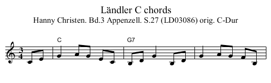 Ländler C chords - staff notation