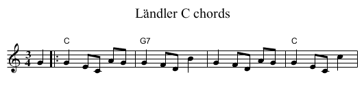 Ländler C chords - staff notation
