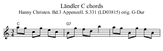 Ländler C chords - staff notation