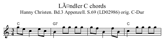 LÃ¤ndler C chords - staff notation