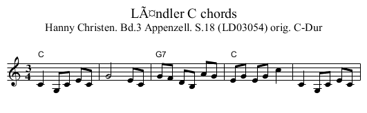 LÃ¤ndler C chords - staff notation