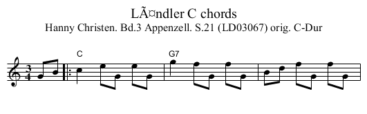 LÃ¤ndler C chords - staff notation