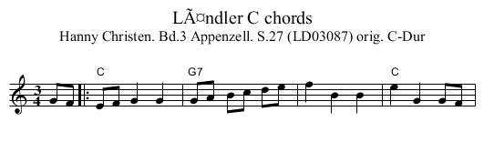LÃ¤ndler C chords - staff notation