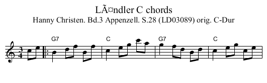 LÃ¤ndler C chords - staff notation