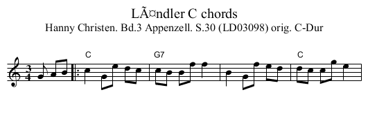 LÃ¤ndler C chords - staff notation