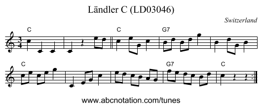 Ländler C (LD03046) - staff notation