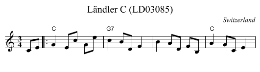 Ländler C (LD03085) - staff notation