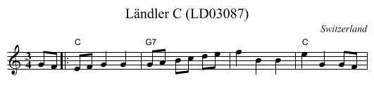Ländler C (LD03087) - staff notation