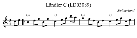 Ländler C (LD03089) - staff notation