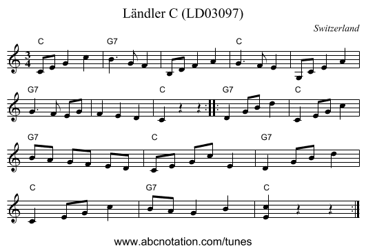 Ländler C (LD03097) - staff notation