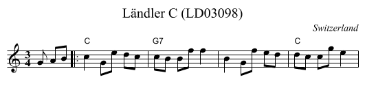 Ländler C (LD03098) - staff notation