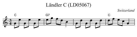 L&auml;ndler C (LD05067) - staff notation