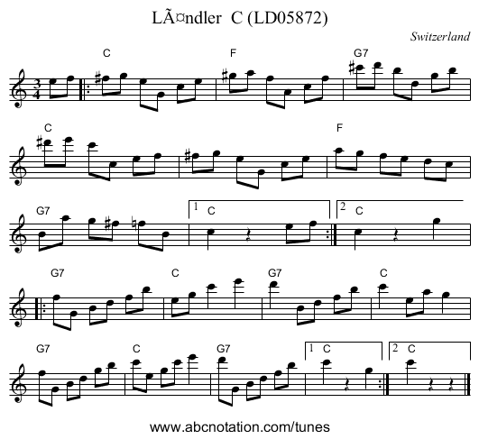 LÃ¤ndler  C (LD05872) - staff notation