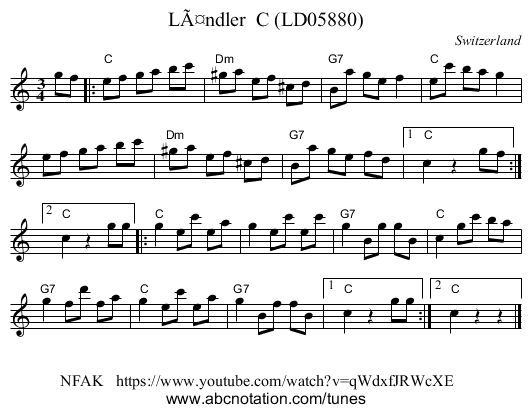 LÃ¤ndler  C (LD05880) - staff notation