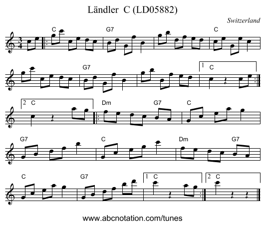 Ländler  C (LD05882) - staff notation