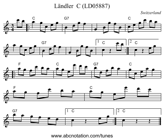 Ländler  C (LD05887) - staff notation
