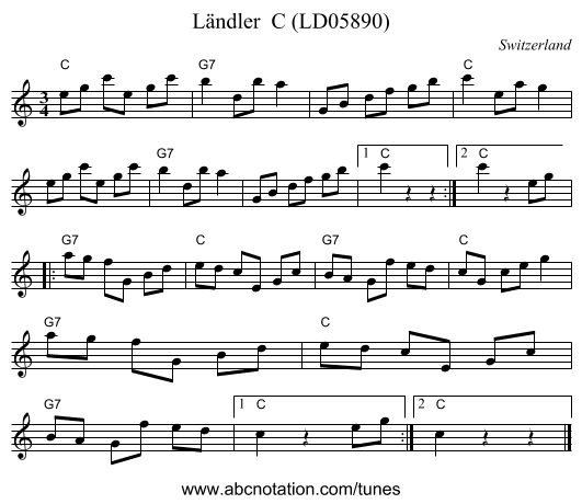 Ländler  C (LD05890) - staff notation