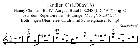 Ländler  C (LD06916) - staff notation