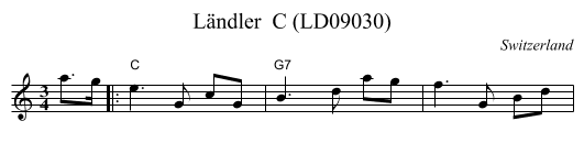 L&auml;ndler  C (LD09030) - staff notation