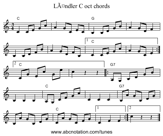 LÃ¤ndler C oct chords - staff notation