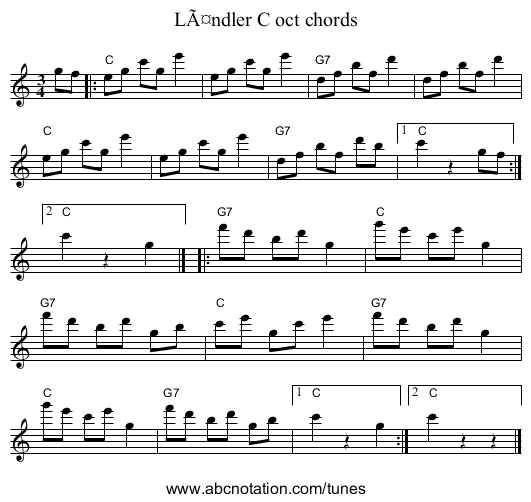 LÃ¤ndler C oct chords - staff notation