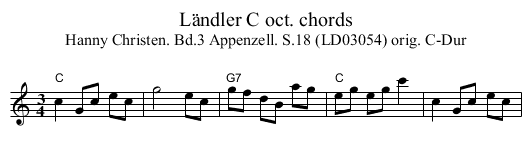 Ländler C oct. chords - staff notation