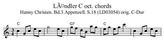 LÃ¤ndler C oct. chords - staff notation