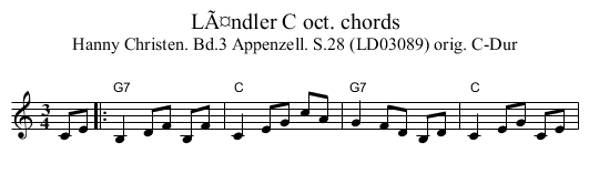 LÃ¤ndler C oct. chords - staff notation