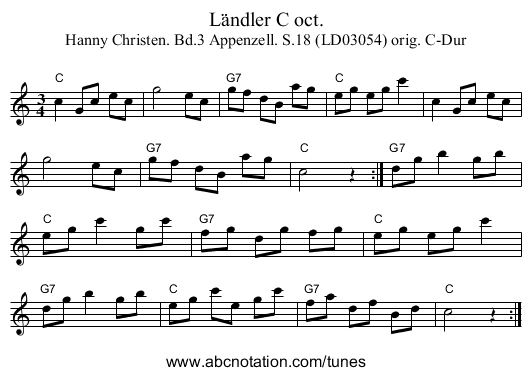 Ländler C oct. - staff notation