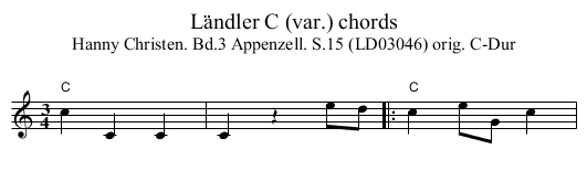Ländler C (var.) chords - staff notation