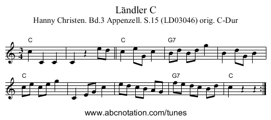 Ländler C - staff notation