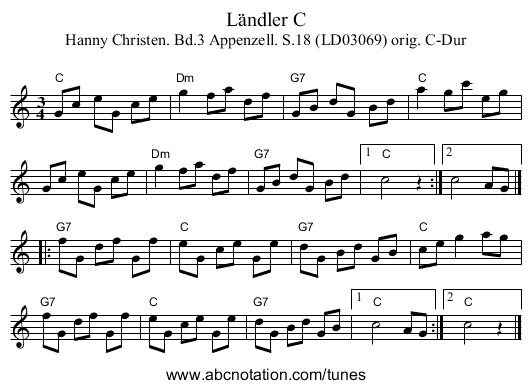 Ländler C - staff notation