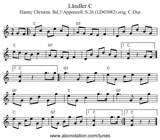 Ländler C - staff notation