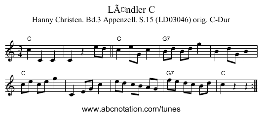 LÃ¤ndler C - staff notation