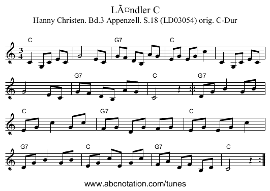 Ländler C - staff notation