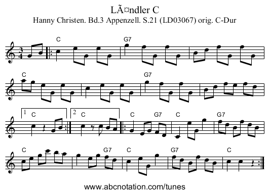 LÃ¤ndler C - staff notation